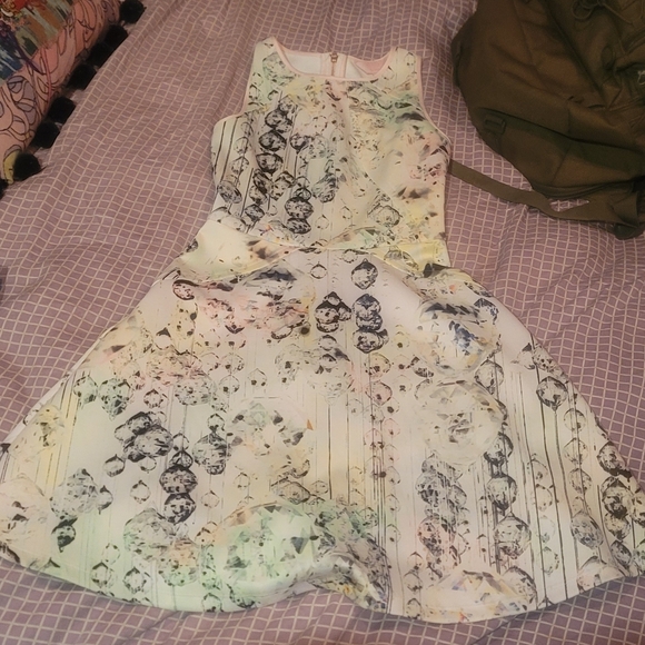 TED BAKER Crystal Droplets Neoprene Skater Dress - Picture 3 of 5